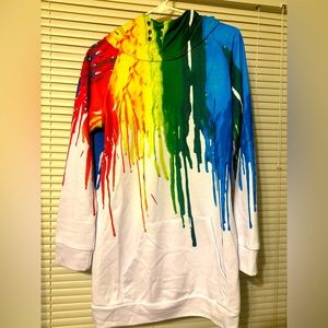 Rainbow paint drip hoodie 🌈🎨